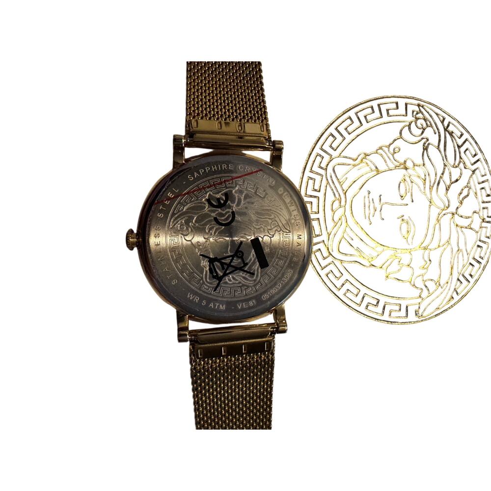 Versace VE8102319 V-Circle Lady white gold Stainless Steel Women's Watch NEW - Picture 5 of 14